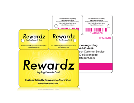 membership card printing rewards pluss one keytag